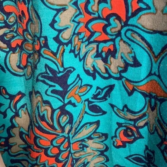 LuLaRoe NWOT aqua and orange print Irma tunic size XXS - Picture 9 of 9